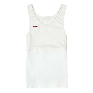 Peter Do White Mixed Material Ribbed Cotton Tank Top Crop Top sz M
